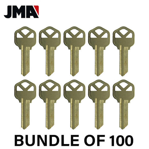 100 x KW1 Keys - Brass Finish Kwikset Key Blanks (Pack of 100)